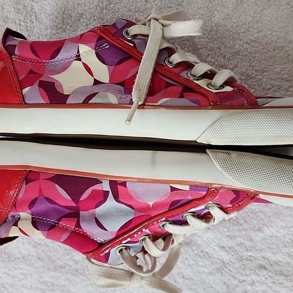 Coach Women's Barrett Pink and Purple Sneaker Size 8 Preowned - Picture 5 of 12